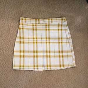Yellow Plaid Mini Skirt